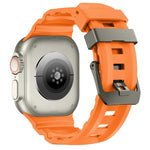 野徑灰色扣加厚矽膠錶帶，適用於 Apple Watch 46mm / 49mm / 45mm / 44mm