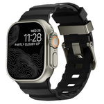 野徑灰色扣加厚矽膠錶帶，適用於 Apple Watch 46mm / 49mm / 45mm / 44mm