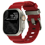 野徑灰色扣加厚矽膠錶帶，適用於 Apple Watch 46mm / 49mm / 45mm / 44mm