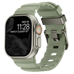 野徑灰色扣加厚矽膠錶帶，適用於 Apple Watch 46mm / 49mm / 45mm / 44mm