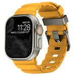 野徑灰色扣加厚矽膠錶帶，適用於 Apple Watch 46mm / 49mm / 45mm / 44mm