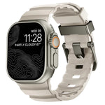 野徑灰色扣加厚矽膠錶帶，適用於 Apple Watch 46mm / 49mm / 45mm / 44mm