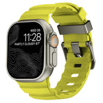 野徑灰色扣加厚矽膠錶帶，適用於 Apple Watch 46mm / 49mm / 45mm / 44mm