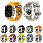 野徑灰色扣加厚矽膠錶帶，適用於 Apple Watch 46mm / 49mm / 45mm / 44mm