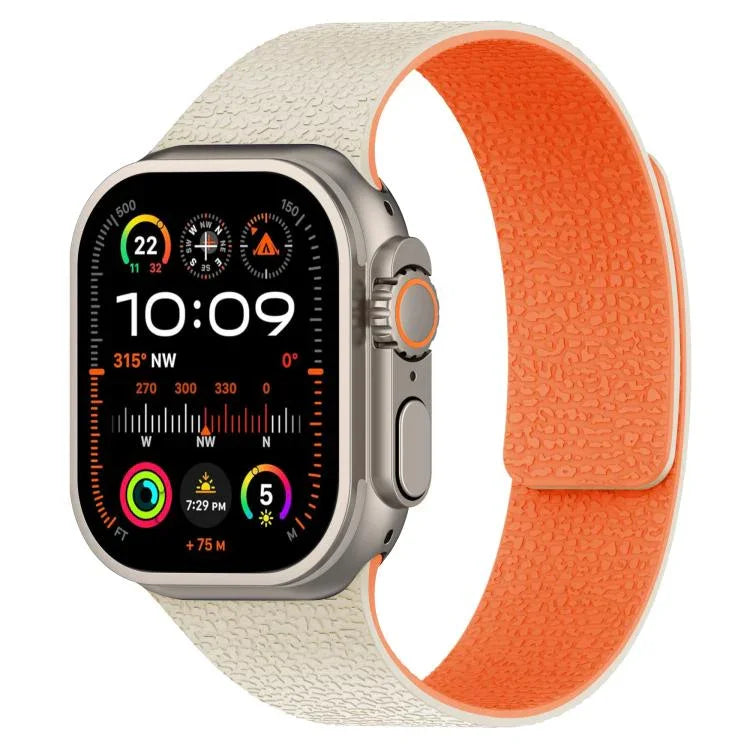 荔枝紋磁吸矽膠錶帶，適用於 Apple Watch 46mm / 49mm / 45mm / 44mm，適用於 Apple Watch 42mm / 41mm / 40mm / 38mm