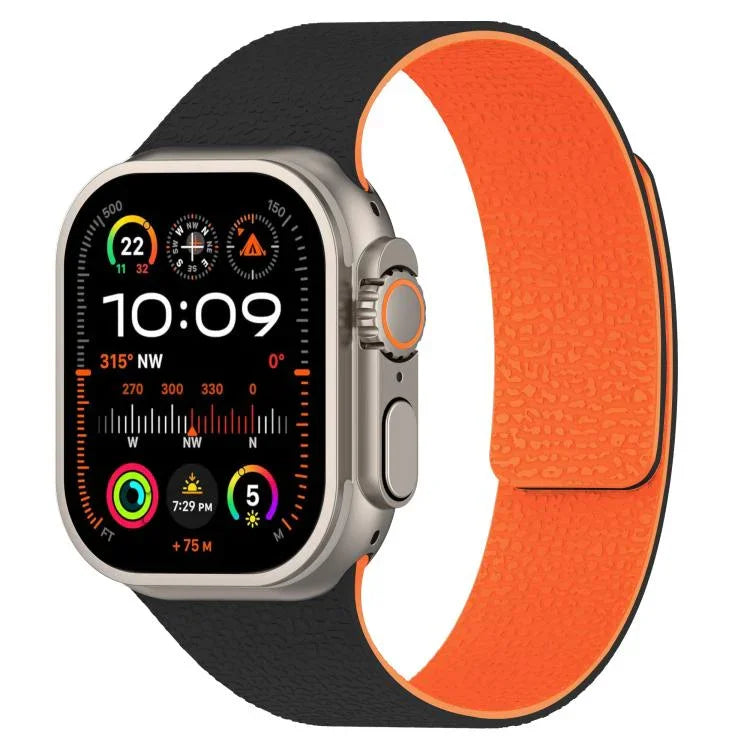荔枝紋磁吸矽膠錶帶，適用於 Apple Watch 46mm / 49mm / 45mm / 44mm，適用於 Apple Watch 42mm / 41mm / 40mm / 38mm