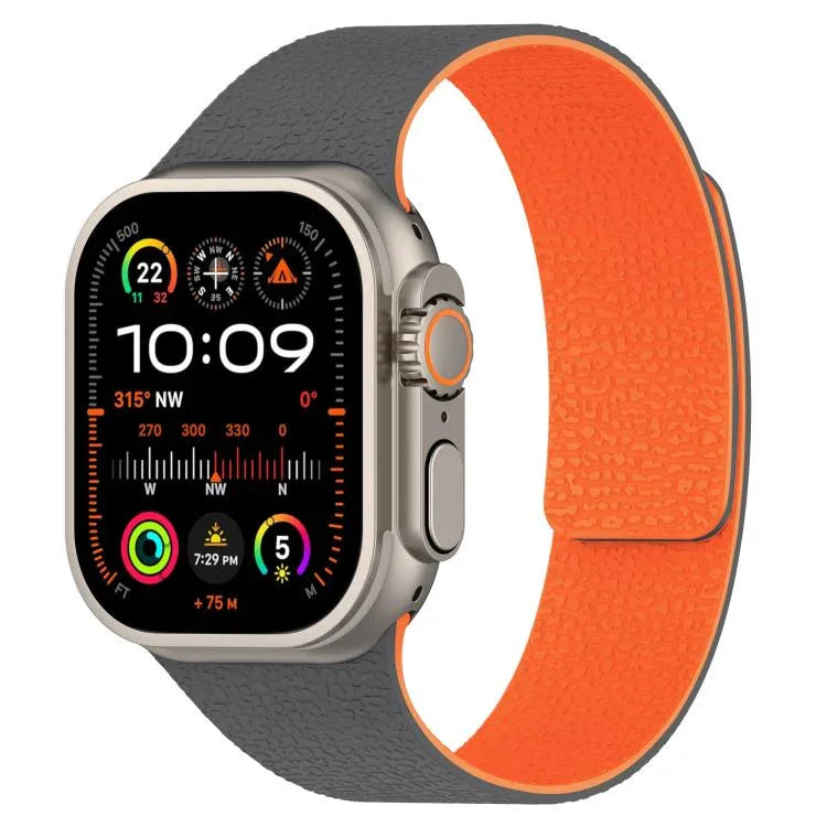 荔枝紋磁吸矽膠錶帶，適用於 Apple Watch 46mm / 49mm / 45mm / 44mm，適用於 Apple Watch 42mm / 41mm / 40mm / 38mm