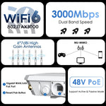 WAVLINK WN588HX3 AX3000 戶外 WiFi 擴展器，6 天線雙頻 WiFi 中繼器，美規插頭，英規插頭，歐規插頭，澳規插頭
