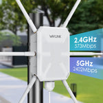 WAVLINK WN588HX3 AX3000 戶外 WiFi 擴展器，6 天線雙頻 WiFi 中繼器，美規插頭，英規插頭，歐規插頭，澳規插頭