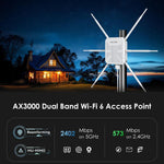 WAVLINK WN588HX3 AX3000 戶外 WiFi 擴展器，6 天線雙頻 WiFi 中繼器，美規插頭，英規插頭，歐規插頭，澳規插頭