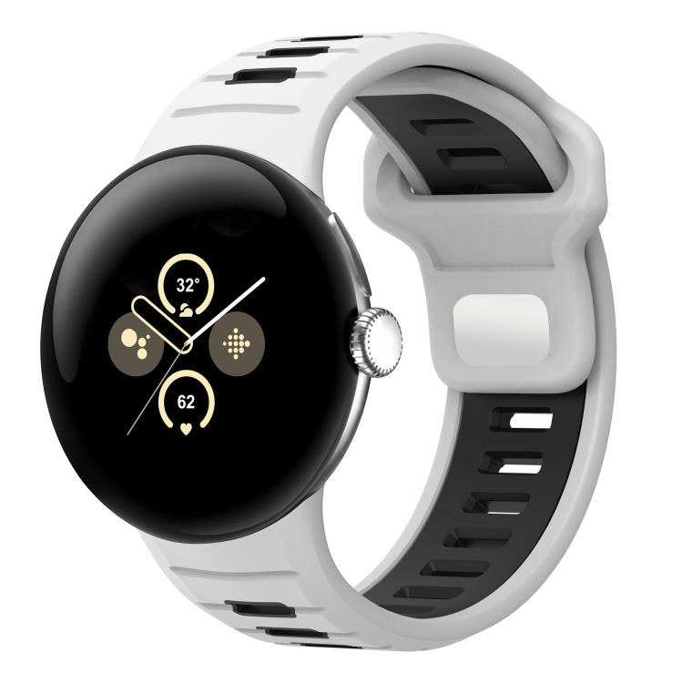 雙色反扣矽膠錶帶，適用於 Google Pixel Watch 4 / Watch 3 45mm