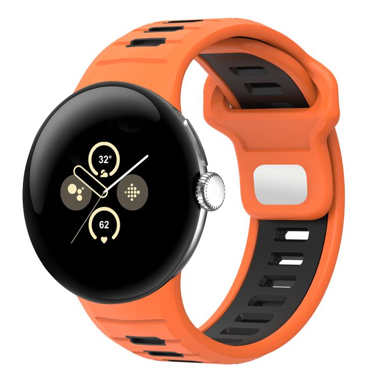 雙色反扣矽膠錶帶，適用於 Google Pixel Watch 4 / Watch 3 45mm