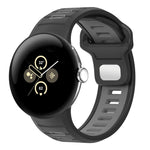 雙色反扣矽膠錶帶，適用於 Google Pixel Watch 4 / Watch 3 45mm