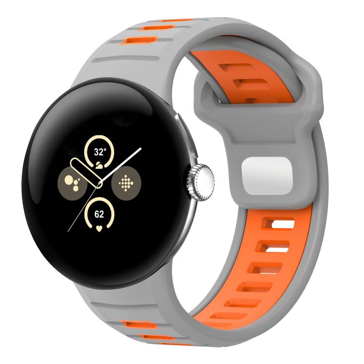 雙色反扣矽膠錶帶，適用於 Google Pixel Watch 4 / Watch 3 45mm