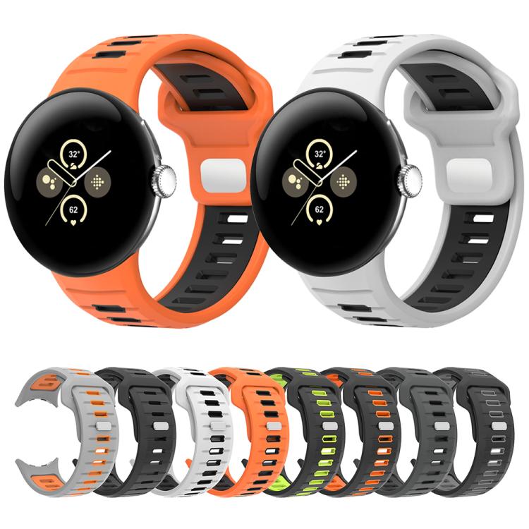 雙色反扣矽膠錶帶，適用於 Google Pixel Watch 4 / Watch 3 45mm