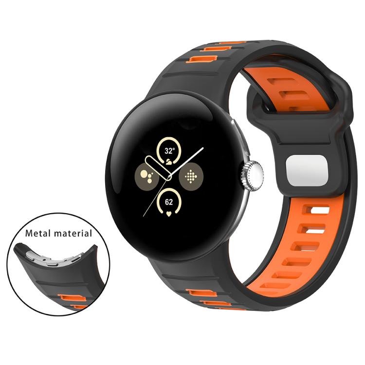 雙色反扣矽膠錶帶，適用於 Google Pixel Watch 4 / Watch 3 45mm
