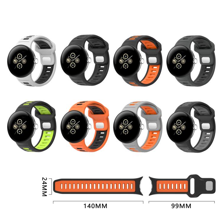 雙色反扣矽膠錶帶，適用於 Google Pixel Watch 4 / Watch 3 45mm
