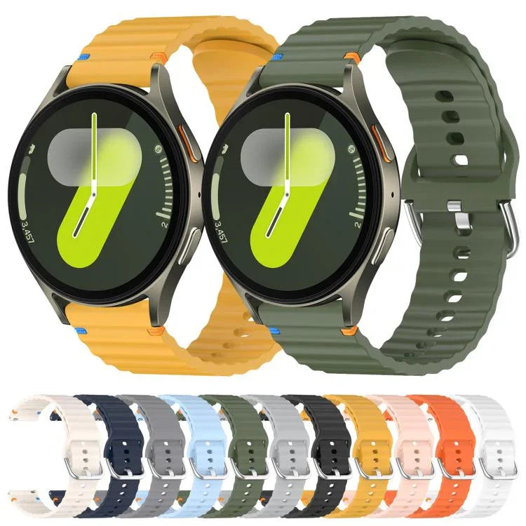 波浪紋縫線 20mm 矽膠錶帶，適用於 Samsung Galaxy Watch 7 40 / 44mm