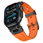 不鏽鋼連接器直紋 TPU 錶帶，適用於 Apple Watch 46mm / 49mm / 45mm / 44mm