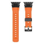 不鏽鋼連接器直紋 TPU 錶帶，適用於 Apple Watch 46mm / 49mm / 45mm / 44mm