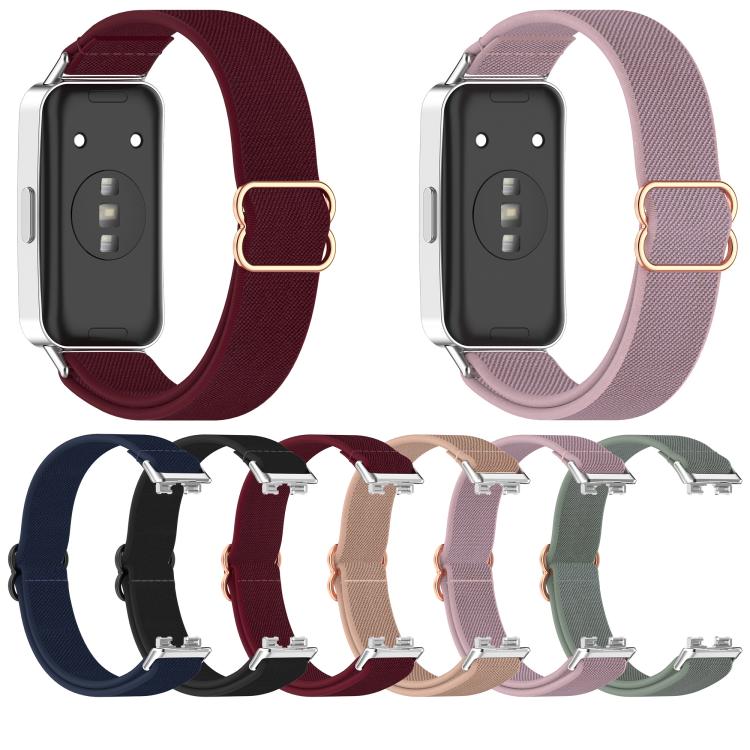 Slide Buckle Nylon Elastic Braided Watch Band, For Huawei Band 10 / 10 NFC / 9 / 9 NFC