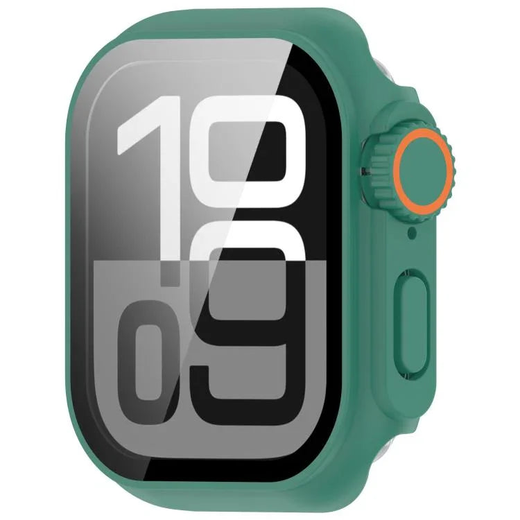 更換為 Ultra 49mm 強化玻璃一體成型 PC 按鈕錶殼，適用於 Apple Watch Series 6 / 5 / 4 & SE 44mm，適用於 Apple Watch Series 6 / 5 / 4 & SE 40mm，適用於 Apple Watch Series 11 / 10 46mm，適用於 Apple Watch Series 11 / 10 42mm