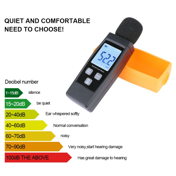 RZ1359 數位聲級計分貝計噪音測試儀 LCD 螢幕，RZ1359
