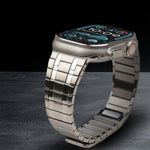 單珠磁性米蘭不鏽鋼錶帶，適用於 Apple Watch 46mm / 49mm / 45mm / 44mm