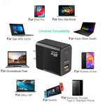 GaN PD 45W + QC3.0 USB 完全相容協議充電器，適用 MacBook，美規插頭，美規插頭