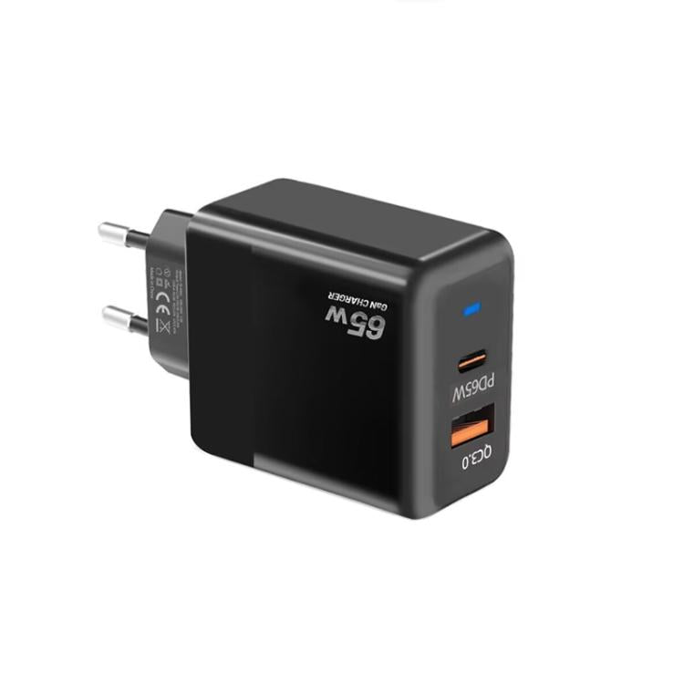 GaN PD 45W + QC3.0 USB 全兼容協議充電器，歐規插頭，歐規插頭