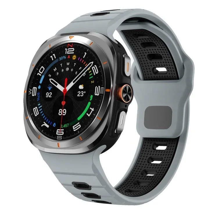 Horizontal Stripes Reverse Buckle Silicone Watch Band, For Samsung Galaxy Watch Ultra 47mm / Ultra 2025