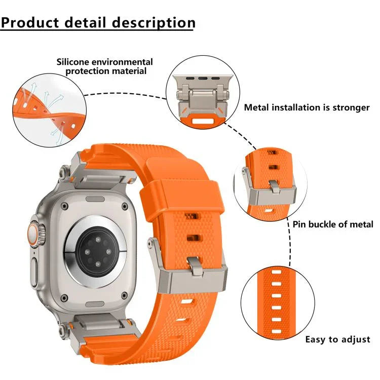 Kalebol 戶外探險者金屬連接器 TPU 錶帶，適用於 Apple Watch 46mm / 49mm / 45mm / 44mm