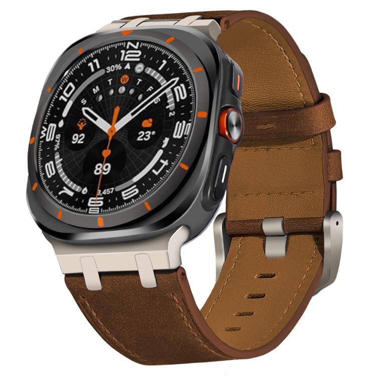 瘋馬皮錶帶，適用於 Samsung Galaxy Watch Ultra 47mm / Ultra 2025