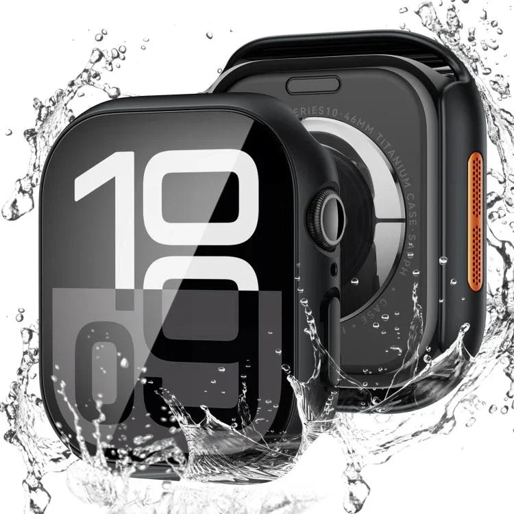 鋼化膜一體式PC錶殼，適用於Apple Watch Series 6 / 5 / 4 & SE 44mm，適用於Apple Watch Series 6 / 5 / 4 & SE 40mm，適用於Apple Watch Series 11 / 10 46mm，適用於Apple Watch Series 11 / 10 42mm，適用於Apple Watch Series 9 / 8 / 7 45mm