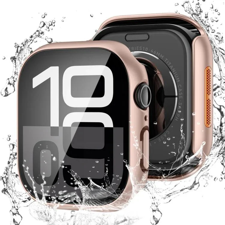 鋼化膜一體式PC錶殼，適用於Apple Watch Series 6 / 5 / 4 & SE 44mm，適用於Apple Watch Series 6 / 5 / 4 & SE 40mm，適用於Apple Watch Series 11 / 10 46mm，適用於Apple Watch Series 11 / 10 42mm，適用於Apple Watch Series 9 / 8 / 7 45mm