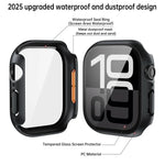 鋼化膜一體式PC錶殼，適用於Apple Watch Series 6 / 5 / 4 & SE 44mm，適用於Apple Watch Series 6 / 5 / 4 & SE 40mm，適用於Apple Watch Series 11 / 10 46mm，適用於Apple Watch Series 11 / 10 42mm，適用於Apple Watch Series 9 / 8 / 7 45mm