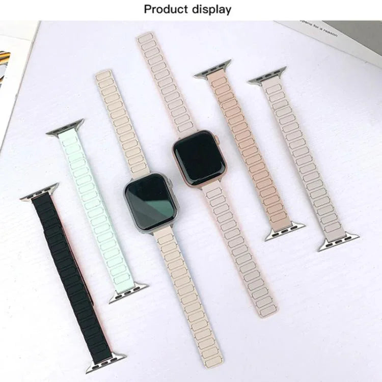 三珠I型纖細磁性矽膠錶帶，適用於Apple Watch 46mm / 49mm / 45mm / 44mm，適用於Apple Watch 42mm / 41mm / 40mm / 38mm