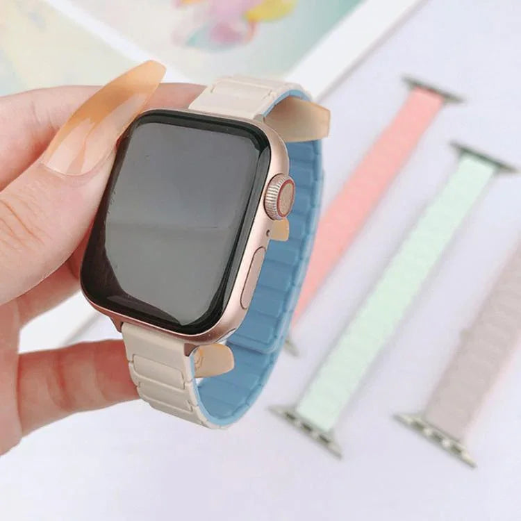 三珠I型纖細磁性矽膠錶帶，適用於Apple Watch 46mm / 49mm / 45mm / 44mm，適用於Apple Watch 42mm / 41mm / 40mm / 38mm