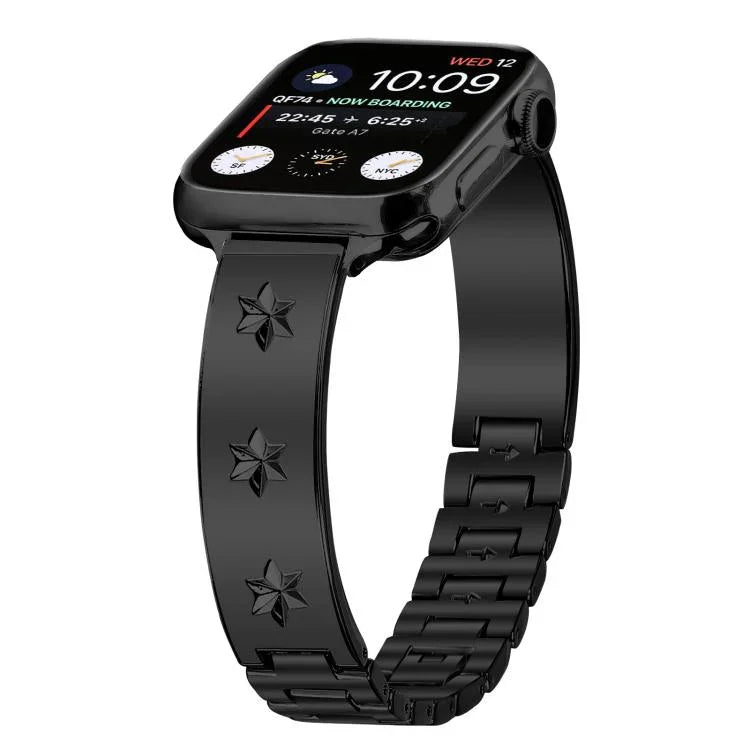 雪花花瓣手鍊金屬錶帶，適用於Apple Watch 46mm / 49mm / 45mm / 44mm，適用於Apple Watch 42mm / 41mm / 40mm / 38mm