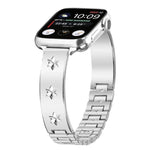 雪花花瓣手鍊金屬錶帶，適用於Apple Watch 46mm / 49mm / 45mm / 44mm，適用於Apple Watch 42mm / 41mm / 40mm / 38mm