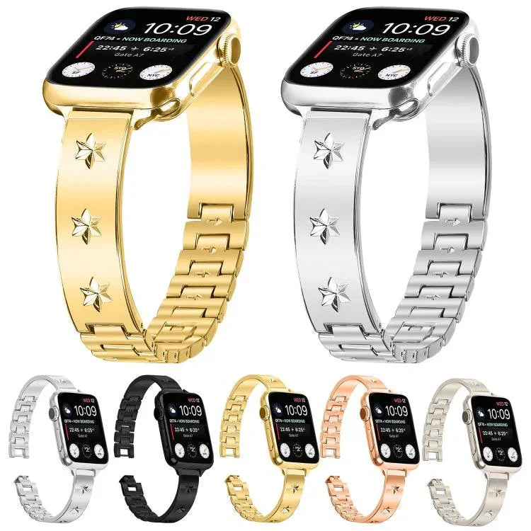 雪花花瓣手鍊金屬錶帶，適用於Apple Watch 46mm / 49mm / 45mm / 44mm，適用於Apple Watch 42mm / 41mm / 40mm / 38mm