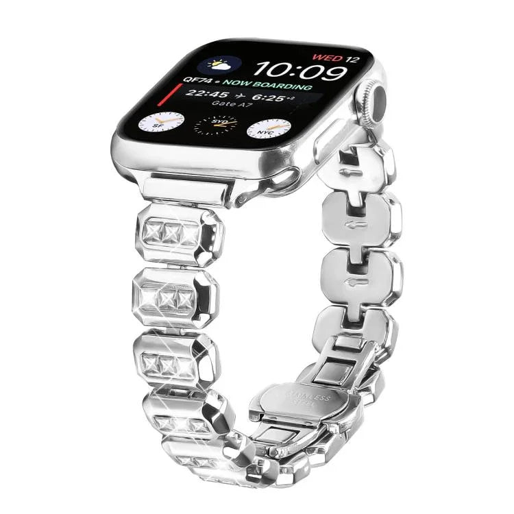小方鑽蝴蝶扣錶帶，適用於Apple Watch 46mm / 49mm / 45mm / 44mm，適用於Apple Watch 42mm / 41mm / 40mm / 38mm