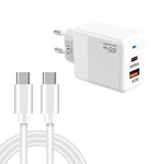 PD41 GaN PD 45W + USB 充電器，附 Type-C 對 Type-C 數據線，歐規插頭，歐規插頭