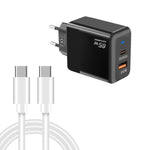 PD41 GaN PD 45W + USB 充電器，附 Type-C 對 Type-C 數據線，歐規插頭，歐規插頭