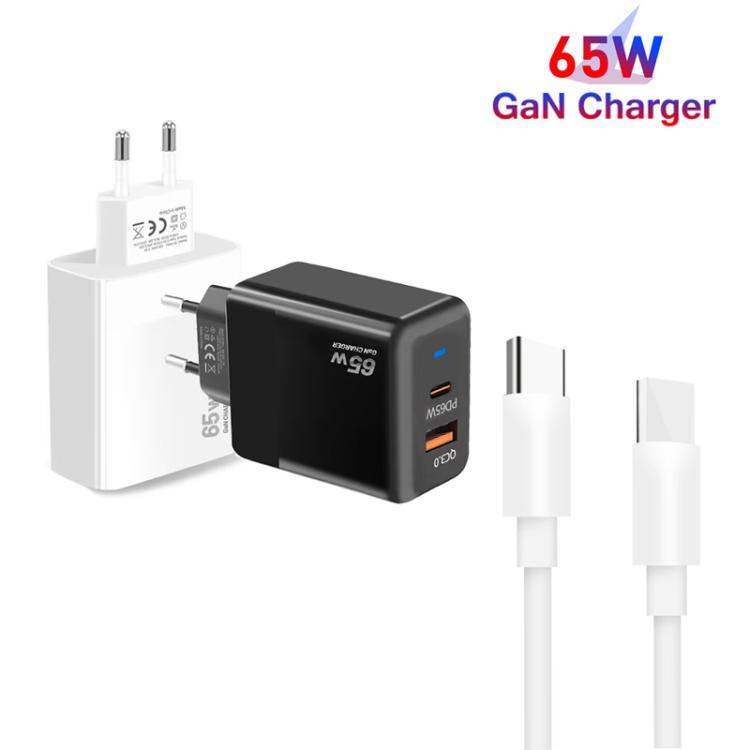 PD41 GaN PD 45W + USB 充電器，附 Type-C 對 Type-C 數據線，歐規插頭，歐規插頭