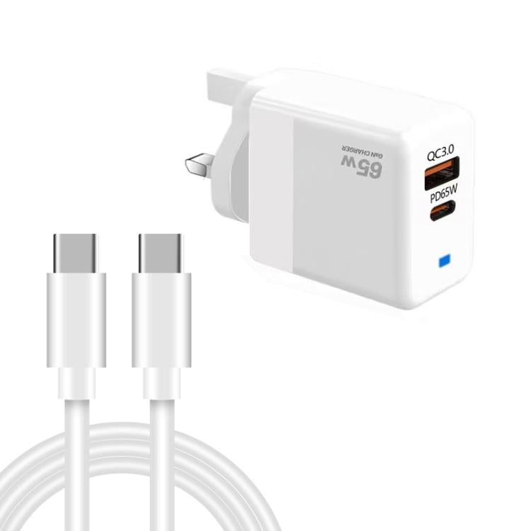 PD41 GaN PD 45W + USB 充電器，附 Type-C 對 Type-C 數據線，英規插頭，美規插頭