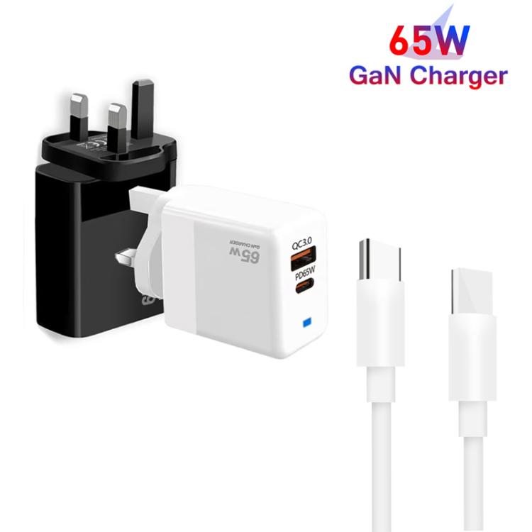 PD41 GaN PD 45W + USB 充電器，附 Type-C 對 Type-C 數據線，英規插頭，美規插頭