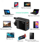 PD41 GaN PD 45W + USB 充電器，附 Type-C 對 Type-C 數據線，英規插頭，美規插頭