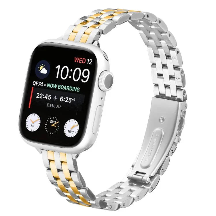 小腰彈弓扣鋼錶帶，適用於 Apple Watch 46mm / 49mm / 45mm / 44mm，適用於 Apple Watch 42mm / 41mm / 40mm / 38mm