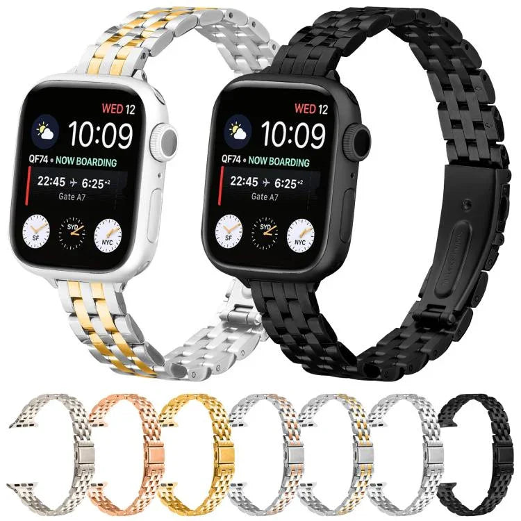 小腰彈弓扣鋼錶帶，適用於 Apple Watch 46mm / 49mm / 45mm / 44mm，適用於 Apple Watch 42mm / 41mm / 40mm / 38mm